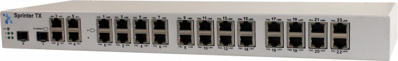 Sprinter TX 20.24E1.4GE.2SFP10G.DC48AC220 (24 интерфейса E1, 4 интерфейса Gigabit Ethernet, 2 интерфейса SFP+(10G), питание ~220В и -48В)