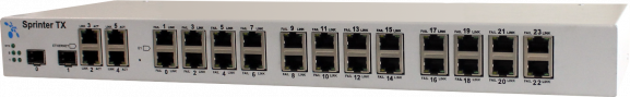 Sprinter TX 20.24E1.4GE.2CSFP.DC48AC220 (24 интерфейса E1, 4 интерфейса Gigabit Ethernet, 2 интерфейса SFP/CSFP 1Gb, питание ~220В и -48В)