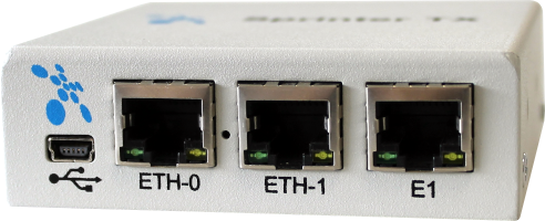 Sprinter TX MINI.1E1.2FE.AC220 (1 интерфейс Е1, 2 интерфейса Fast Ethernet, питание адаптер ~220В)