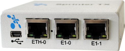 Sprinter TX MINI.2E1.1FE.AC220 (2 интерфейса Е1, 1 интерфейс Fast Ethernet, питание адаптер ~220В)