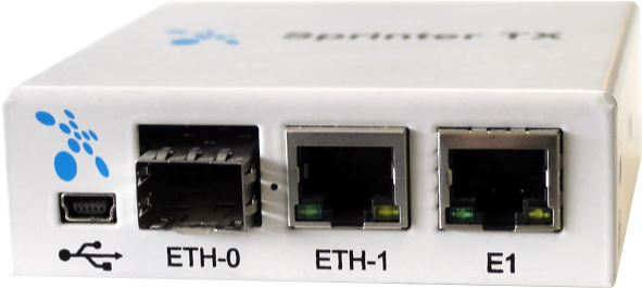 Sprinter TX MINI.1E1.1GE.SFP.AC220 (1 интерфейс Е1, 1 интерфейс Gigabit Ethernet, 1 интерфейс Gigabit Ethernet SFP, питание адаптер ~220В)